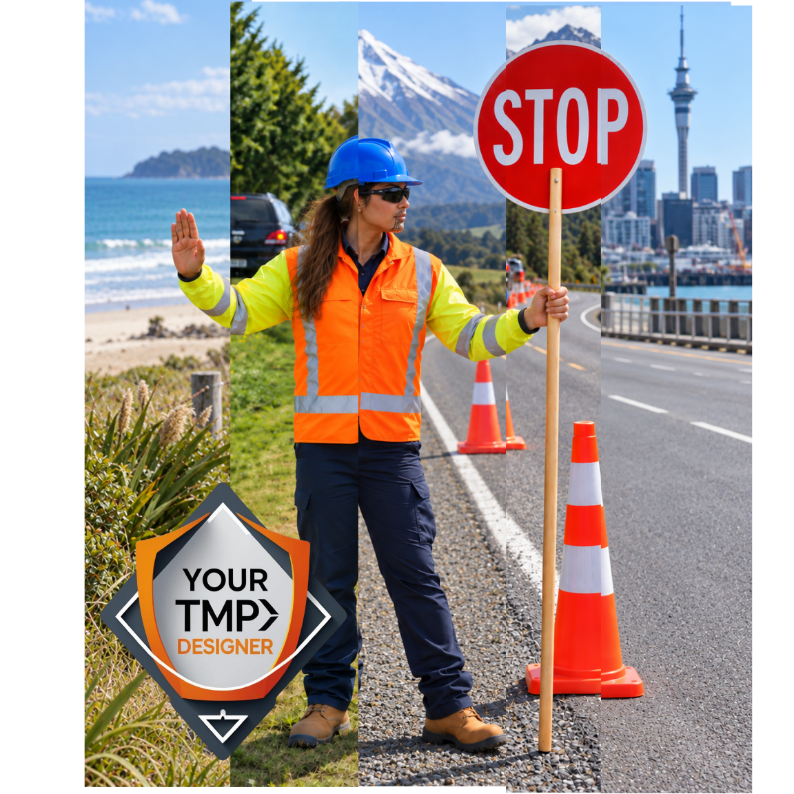 Your TMP Designer New Zealand traffic management collage